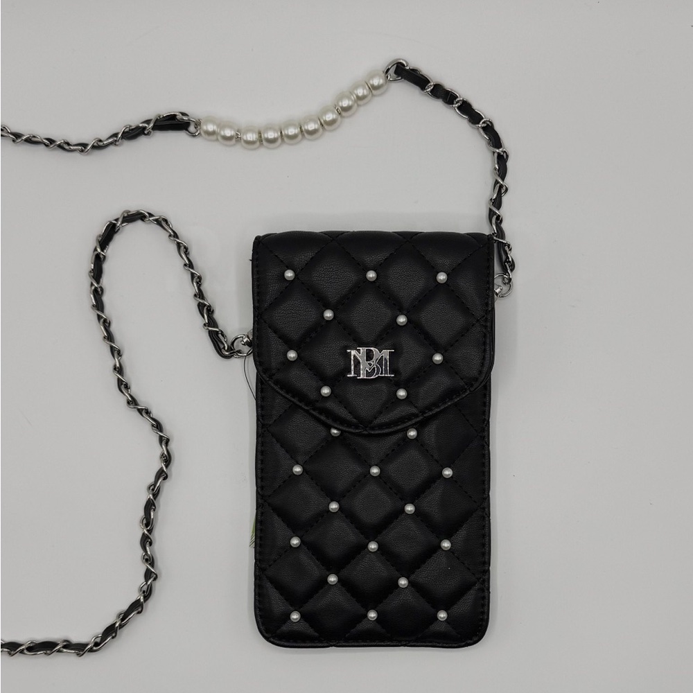 Black Quilted Crossbody Bag with Chain Strap